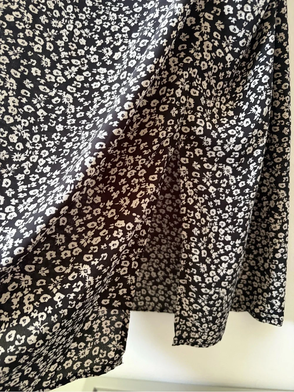 Black & White Floral Midi Skirt